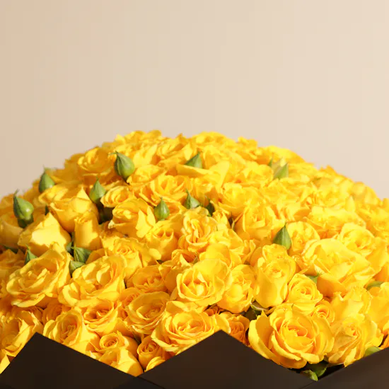 Sunshine Delight Bouquet | 100 Baby Roses