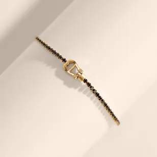 سوار إيارا مطلي بالذهب ومزين بأحجار سوداء للنساء من آغنر سوار إيارا مطلي بالذهب ومزين بأحجار سوداء للنساء من آغنر