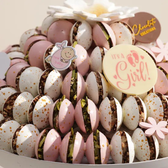 Chocolate Creations Baby Girl Chocolate Tray