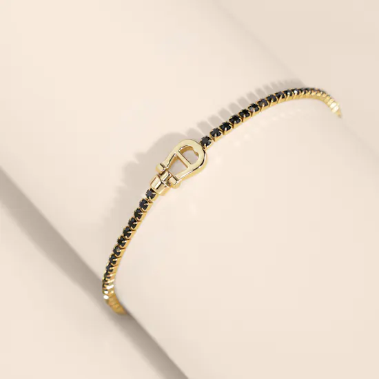 Aigner Iara Black Stones Gold-plated Women's Bracelet