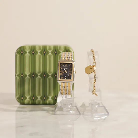 Fossil Raquel Two-Tone Women's Watch and Bracelet Set