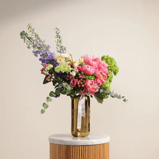 Radiant Peony Garden Vase