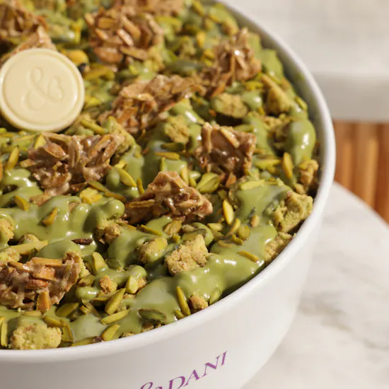 Aani & Dani Pistachio Pudding Cake | Perfectly Poised Flower Vase