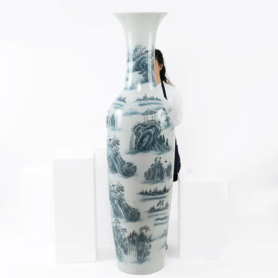 Traditional White Chinese Landscape Vase 180 CM