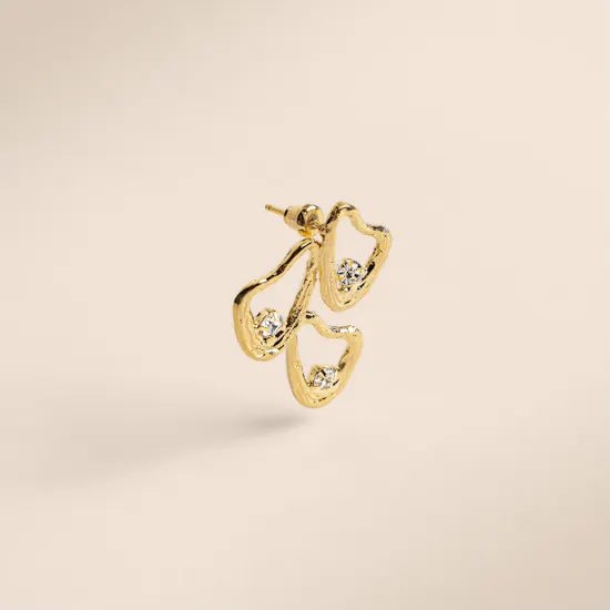 Lynyer Celestial Whispers Trip Drop Gold Plated Earrings