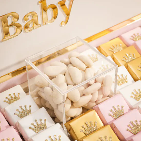 Le Chocolatier Dubai Personalized Baby Girl Crown Large Chocolate Tray