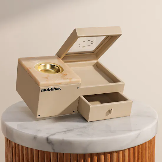Mubkhar Beige Incense Box