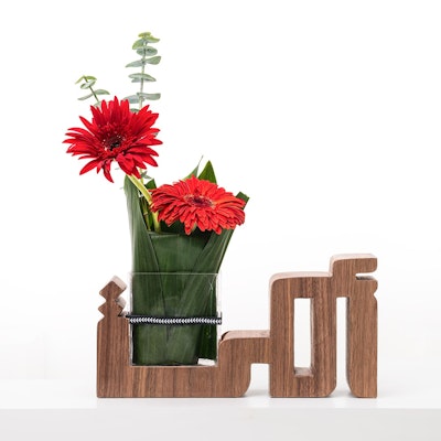 Red Gerbera | Wooden Mom's Vase