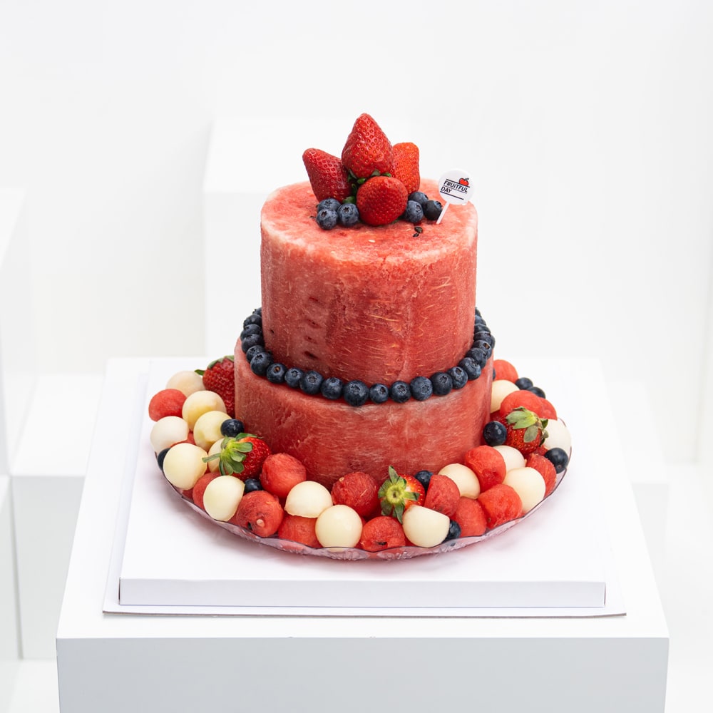 Ditch The Fruit Platter For A Tiered Watermelon Cake Loaded With Fresh Fruit
