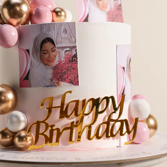 December Cake Personalized with Photo Birthday Cake