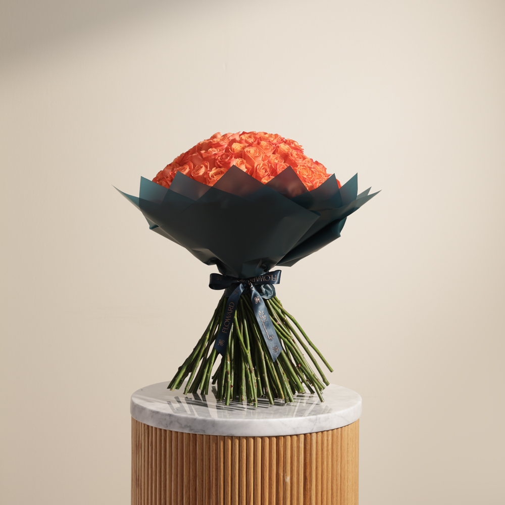 Joyful Orange | 100 Rose Bouquet