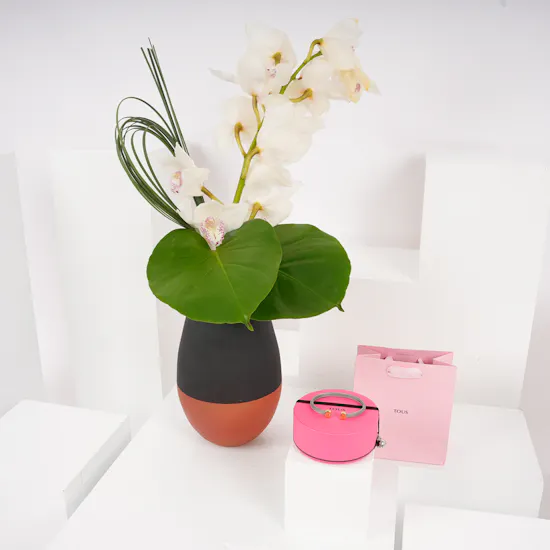 Tous Mesh Gold & Steel Bangle | Cymbidium Vase