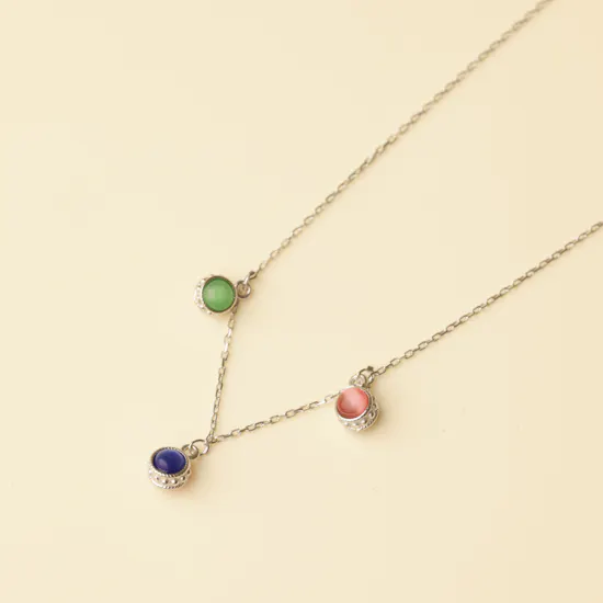 Zia Summer Balls Charm Silver Necklace