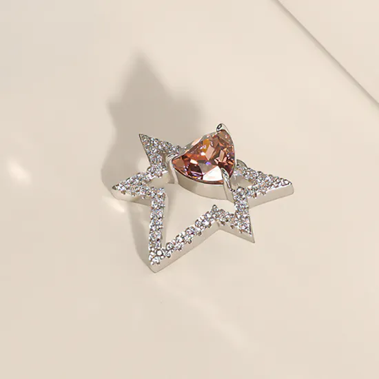 Floward Pink Star Silver Women's Earrings