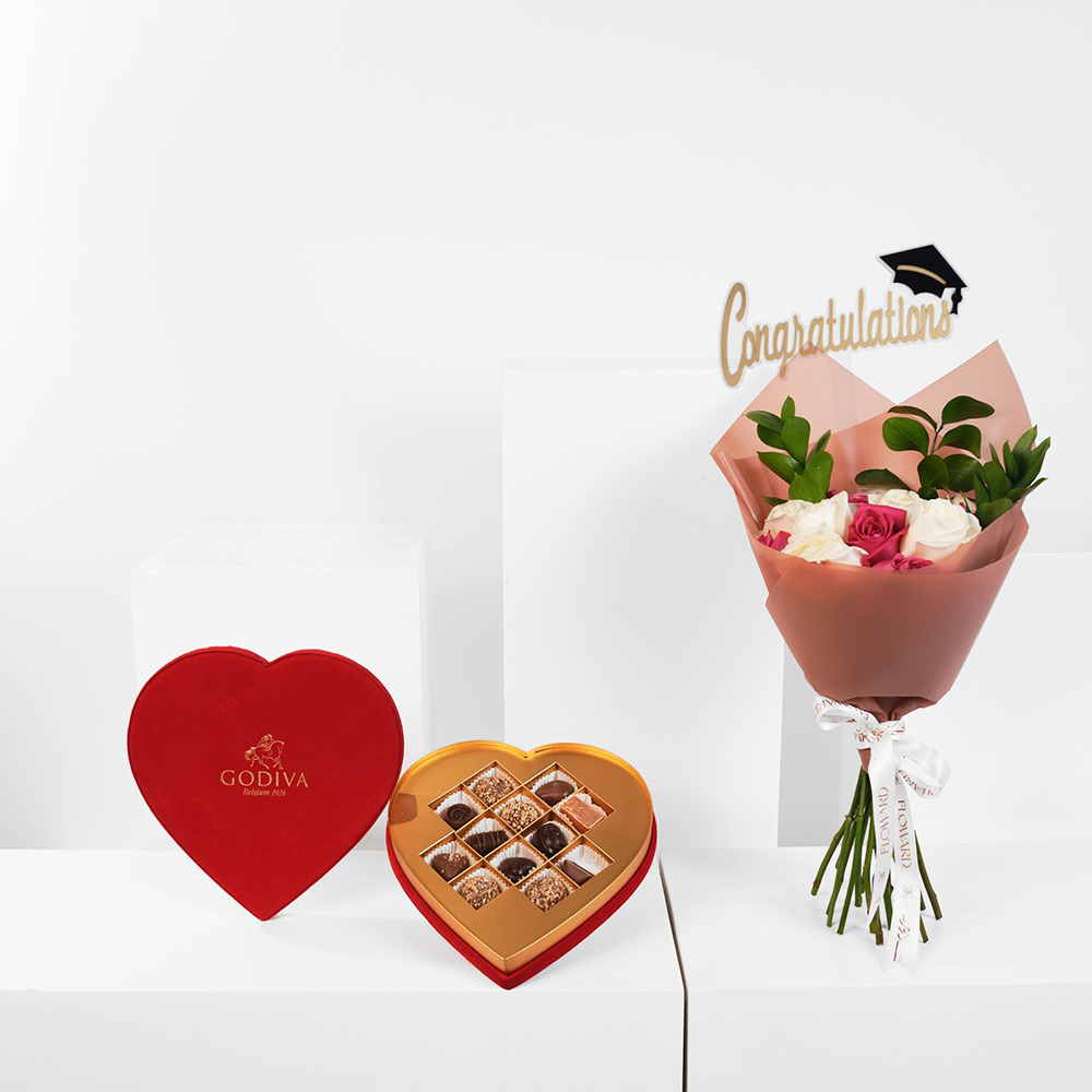 Godiva Red Velvet Heart Gift Box | Magic Bouquet