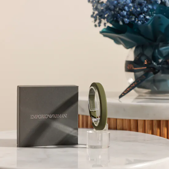 Emporio Armani Green Silicone Bangle Men's Bracelet | Opulent Flowers