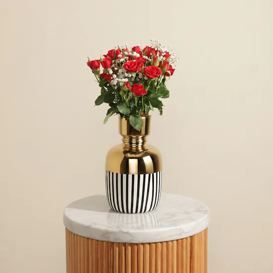 A Touch of Scarlet Baby Rose Vase