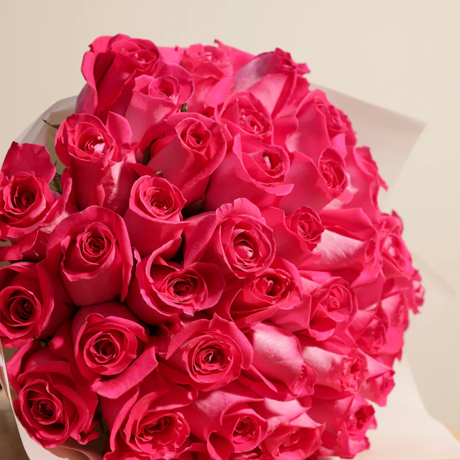 Charming Fuchsia Roses Bouquet 6