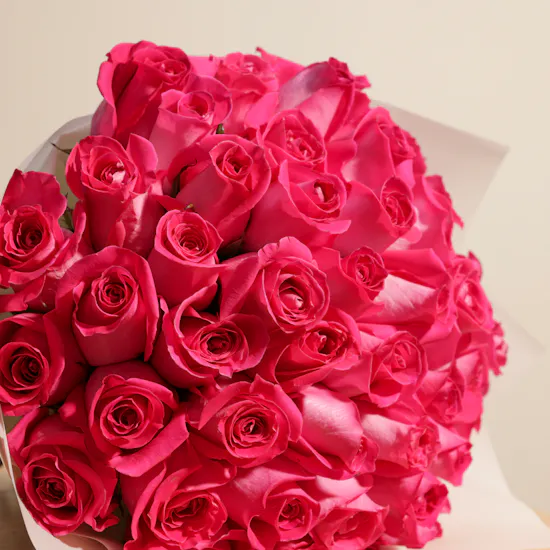 Charming Fuchsia Roses Bouquet