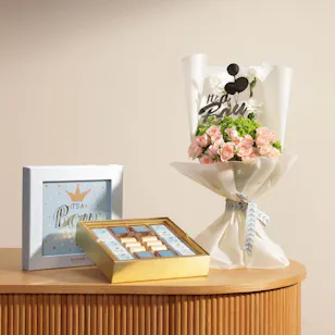 Bostani It's a Boy Chocolate Box | Flower Bouquet Bostani It's a Boy Chocolate Box | Flower Bouquet