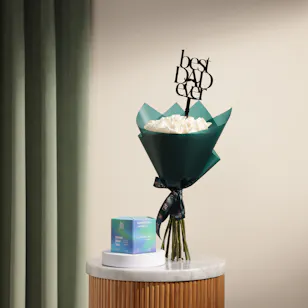 Feel Good Tea Ocean Blue Tea Box | Father's Day Roses Bouquet