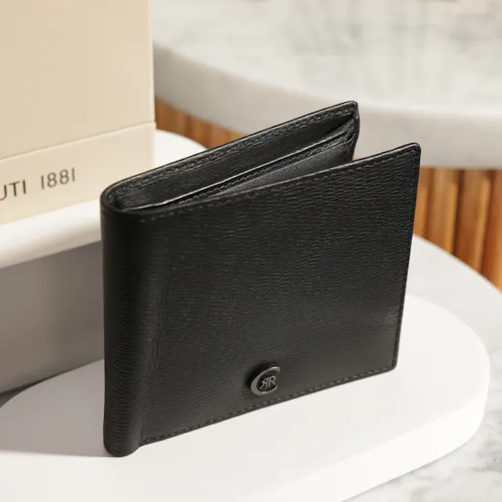 Cerruti 1881 Black Leather Men’s Wallet | Imperial Flowers