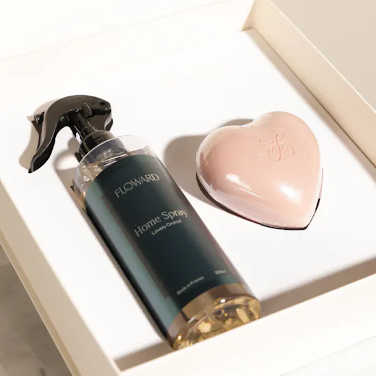 Floward Home Spray and Heart Soap Gift Set | Glowy Flowers