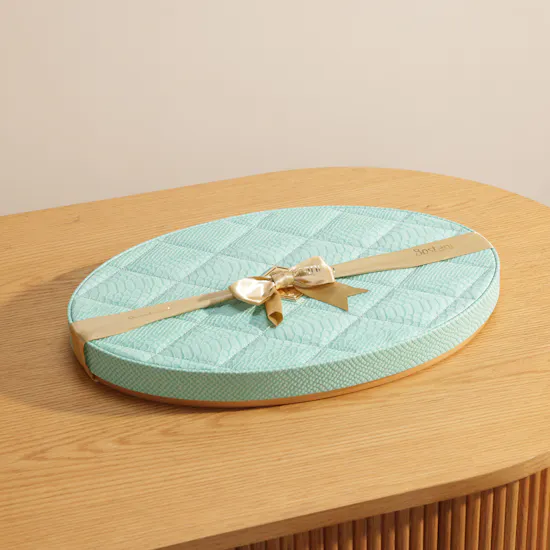 Bostani Chocolate Tiffany Oval Leather Box