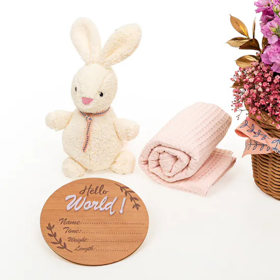 Cozy Bunny Pink Giftset | Flowers
