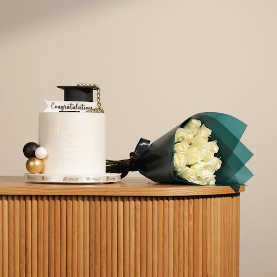 Decorating Memories Congrats for Grad 2025 Cake | Spring Breeze Bouquet