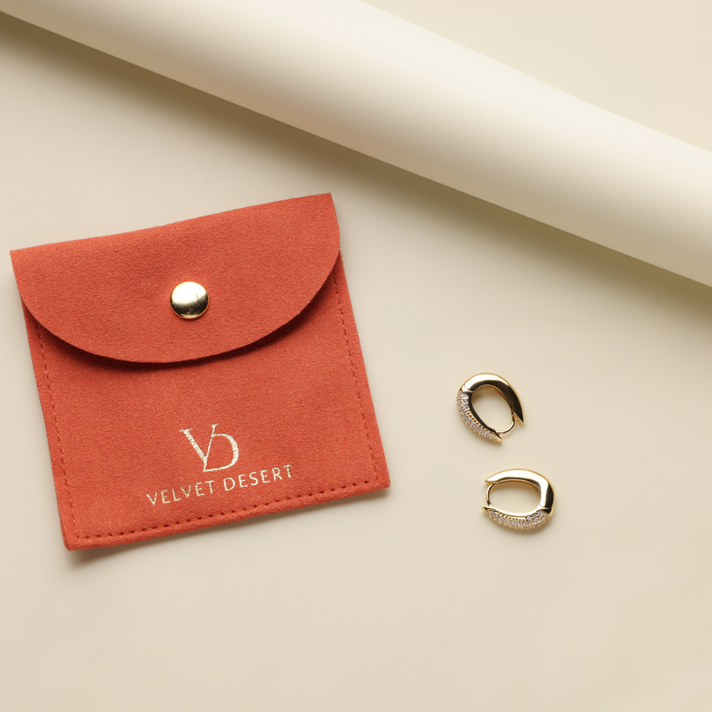 Velvet Desert Laura Oval Pavé Hoops Earrings