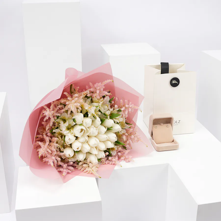 Joolz Pearl Baby Earrings | White Flowers 5
