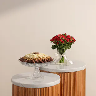 Rava Chocolate Lilyum Flowers Shape Crystal Tray | Charm Flowers Rava Chocolate Lilyum Flowers Shape Crystal Tray | Charm Flowers