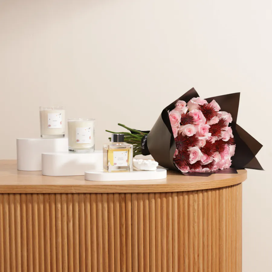 Floward Trio Relaxation Set | Pink Roses 2