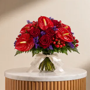 Ruby Embrace Flower Vase