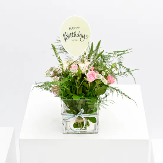Birthday Pinks | Square Vase