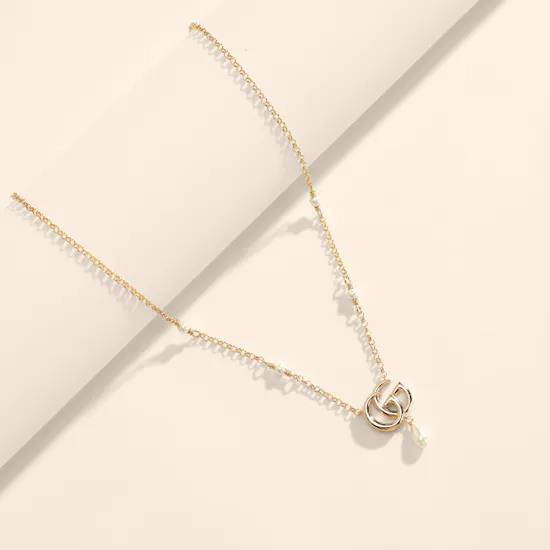 Gucci GG Marmont Gold Tone Plated Pendant Necklace