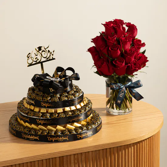 Floward Graduation Festive Chocolate Tower | Happiness Roses