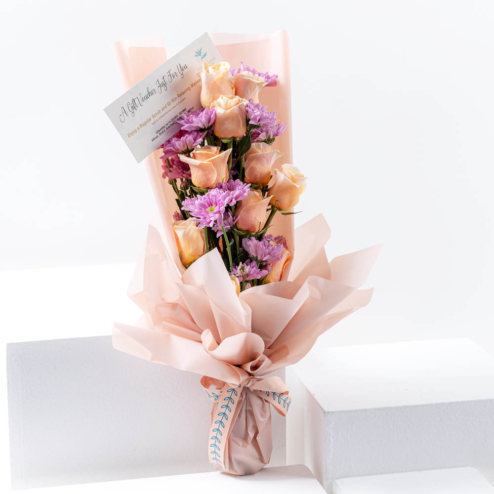 Sparadise Scrub and Massage Voucher | Elegant Bouquet