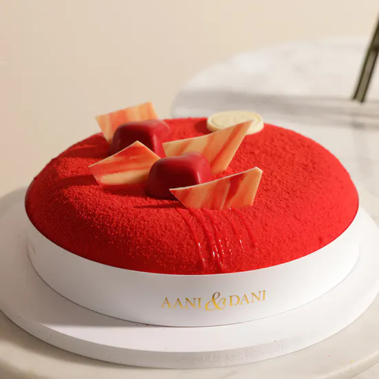 Aani & Dani Red Velvet Cake | Baby Girl Arrival Flowers and Balloon