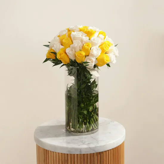 Golden Whisper Flower Vase
