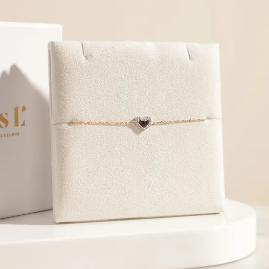 Miss L' by L'azurde Heart Gold and Diamond Kids Bracelet