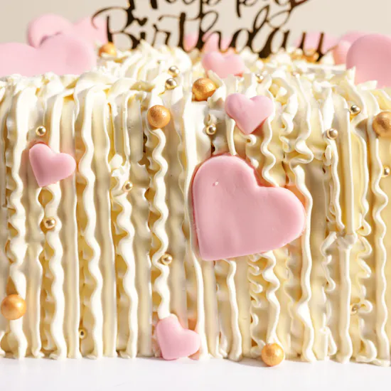 Floward Happy Birthday Pink Hearts Cake