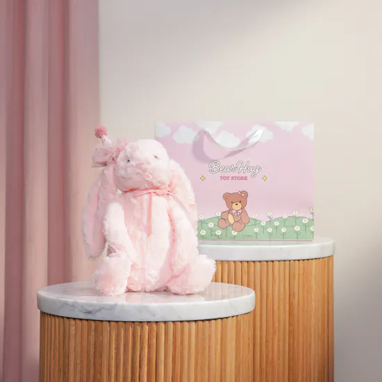 BearHug Pink Candy Birthday Bunny Toy