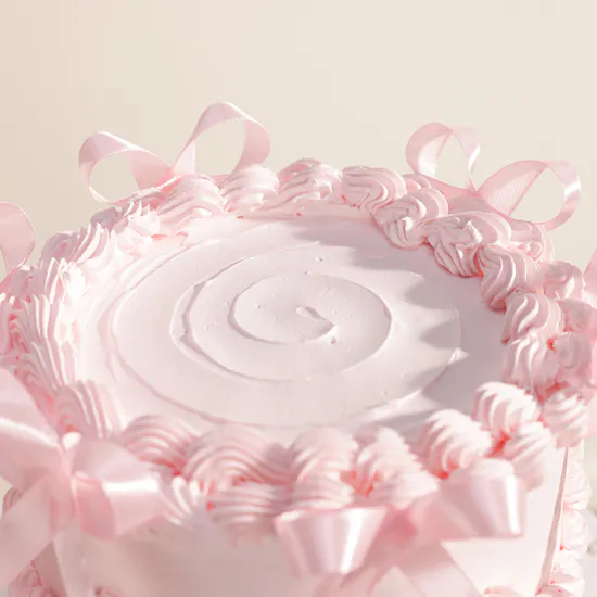 December Cake Pink Ribbon Cake