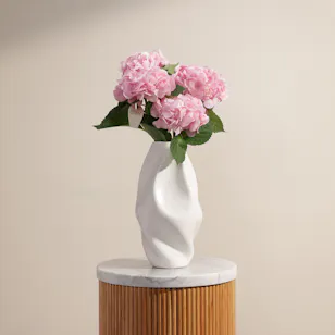 Artistic Pink Hydrangea Vase