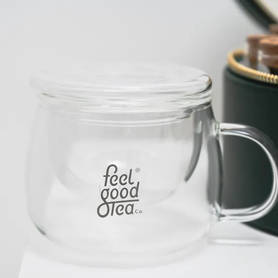 Feel Good Tea Green Leather Tea Box | White Lilies