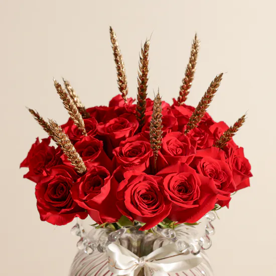 Romance Red Roses Vase