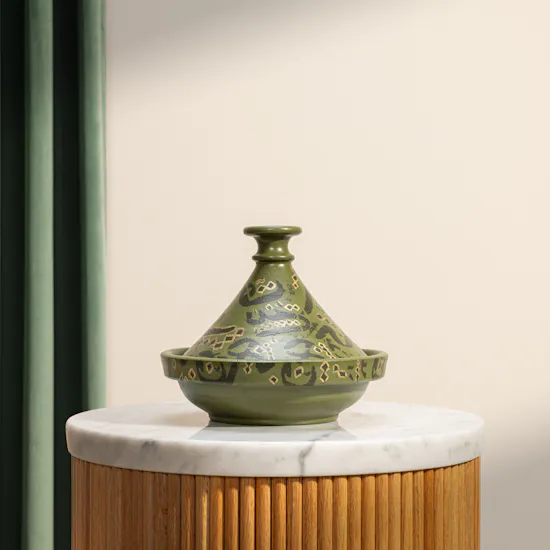 Hedeya Green Pottery Small Serving Plate