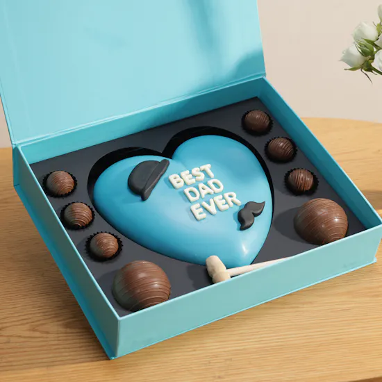 NJD Best Dad Ever Smash Heart Chocolate Box | Refined Elegance Flower Vase